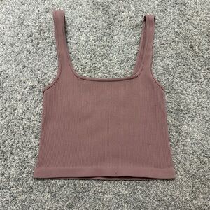 By Together Pink Sleeveless Fitted Crop Tank Top